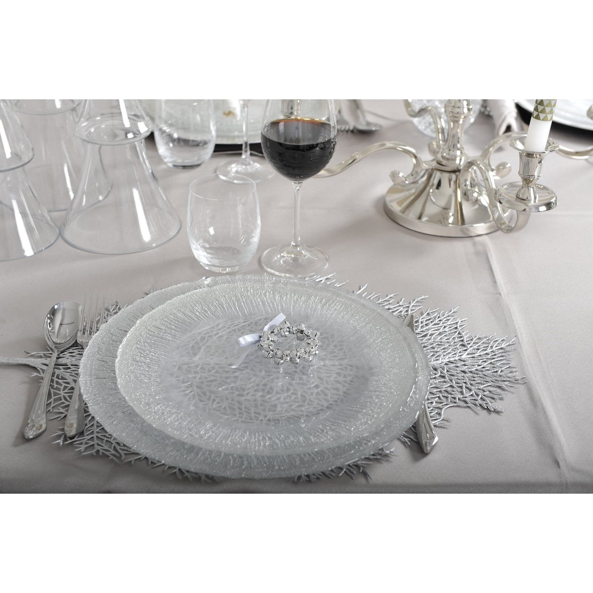 Aulica - Placemat - Blad - Zilver