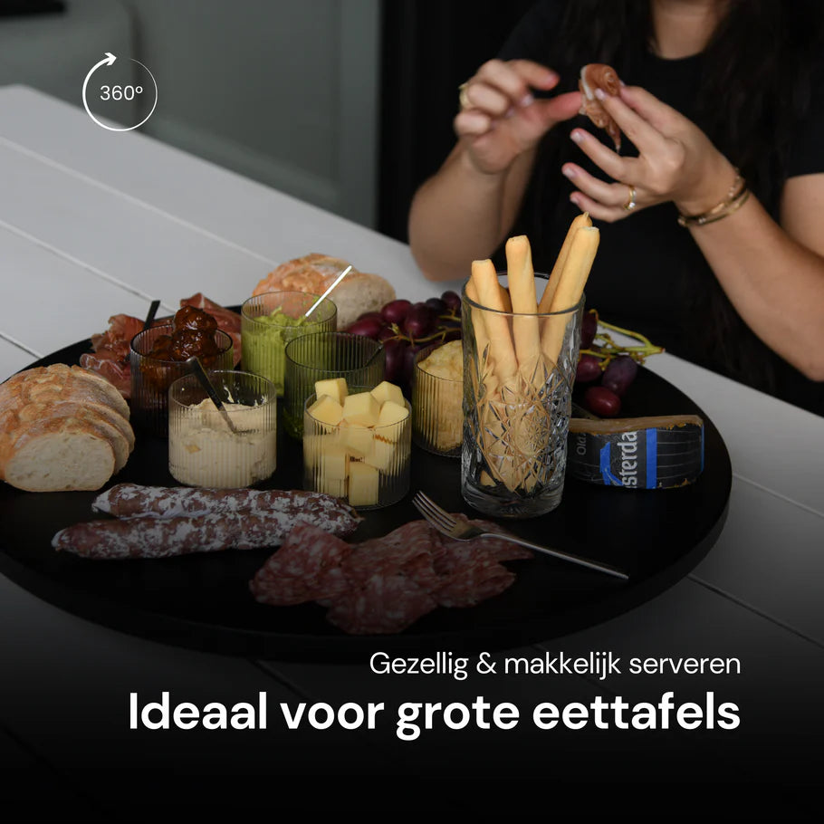 COOKX - Draaiplateau - Draaiende Borrelplank - 60 cm - Zwart