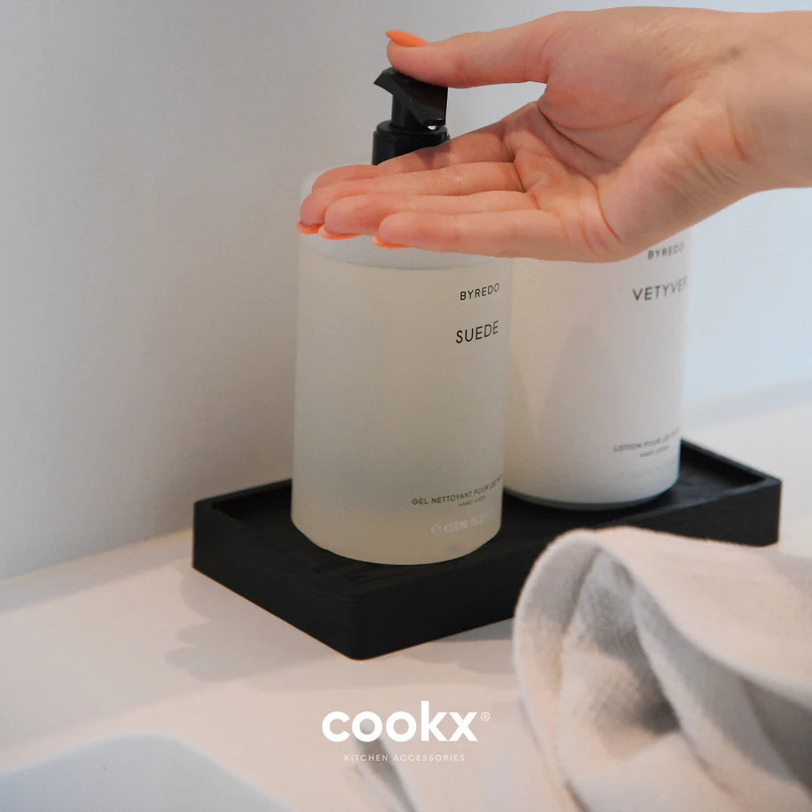 COOKX - Mini Zeepbakje/Plateautje - Eikenhout - Zwart