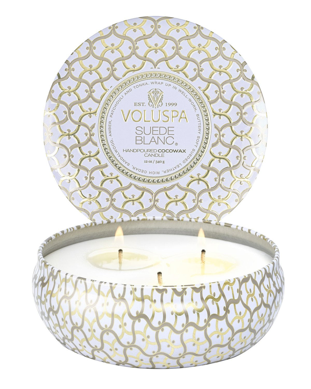 Voluspa - Suede Blanc - 3-Wick Tin