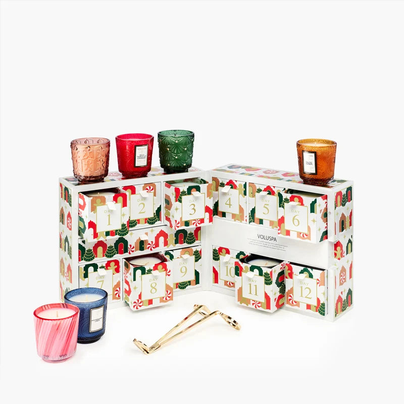 Voluspa - Alpin Advent Calendar - Petite Pedestal Candle Gift Set