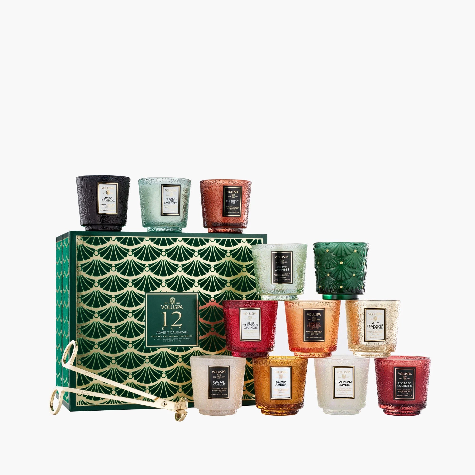 Voluspa - 12 Day Advent Calendar - Petite Pedestal Candle Gift Set