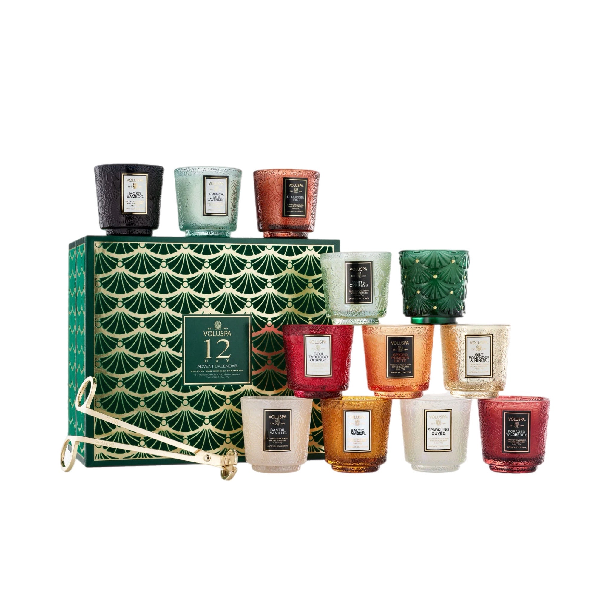 Voluspa - 12 Day Advent Calendar - Petite Pedestal Candle Gift Set