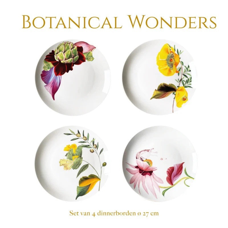 Bordy's - Botanical Wonders - Dinerborden - Set van 4