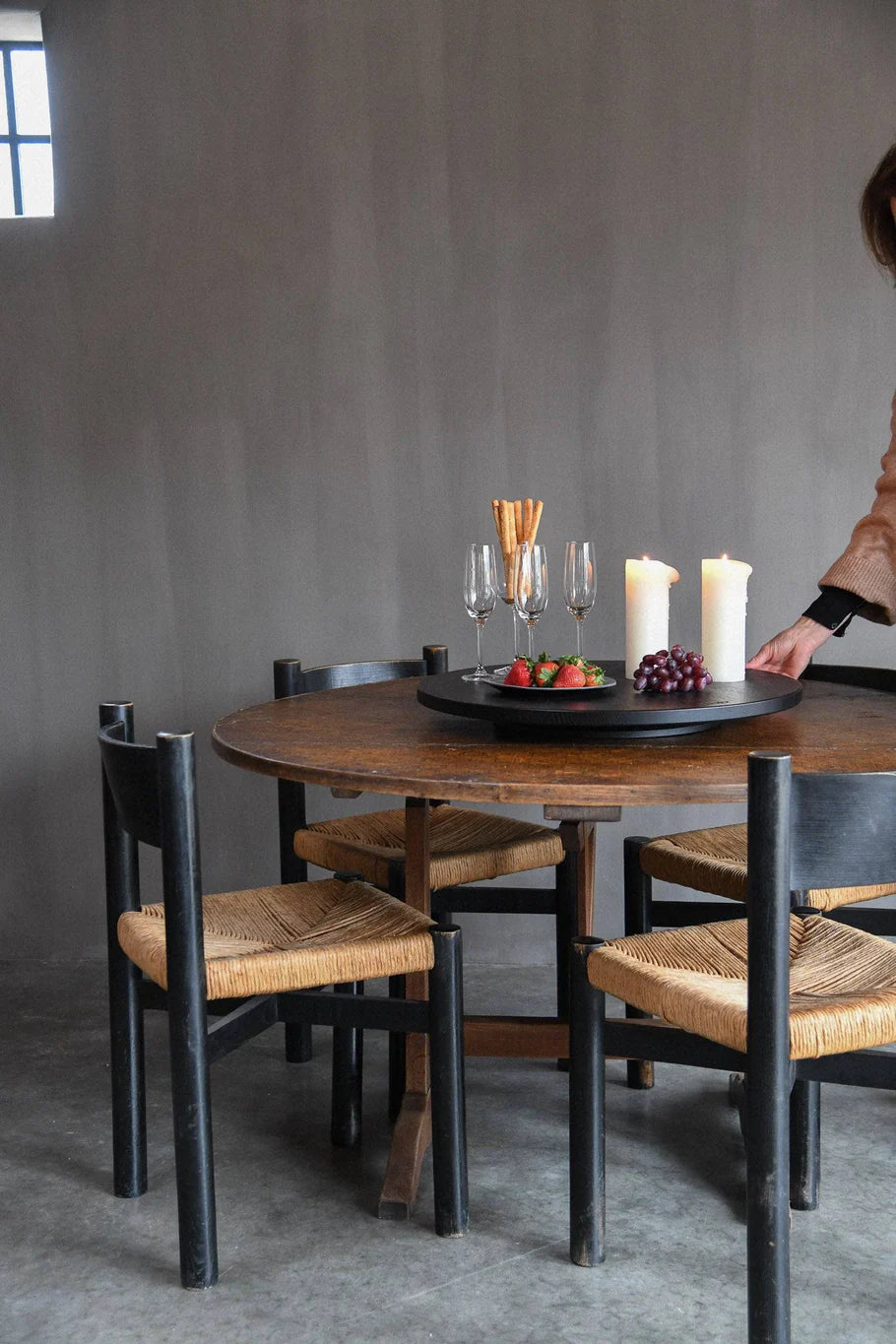 COOKX - Draaiplateau - Draaiende Borrelplank - 60 cm - Zwart