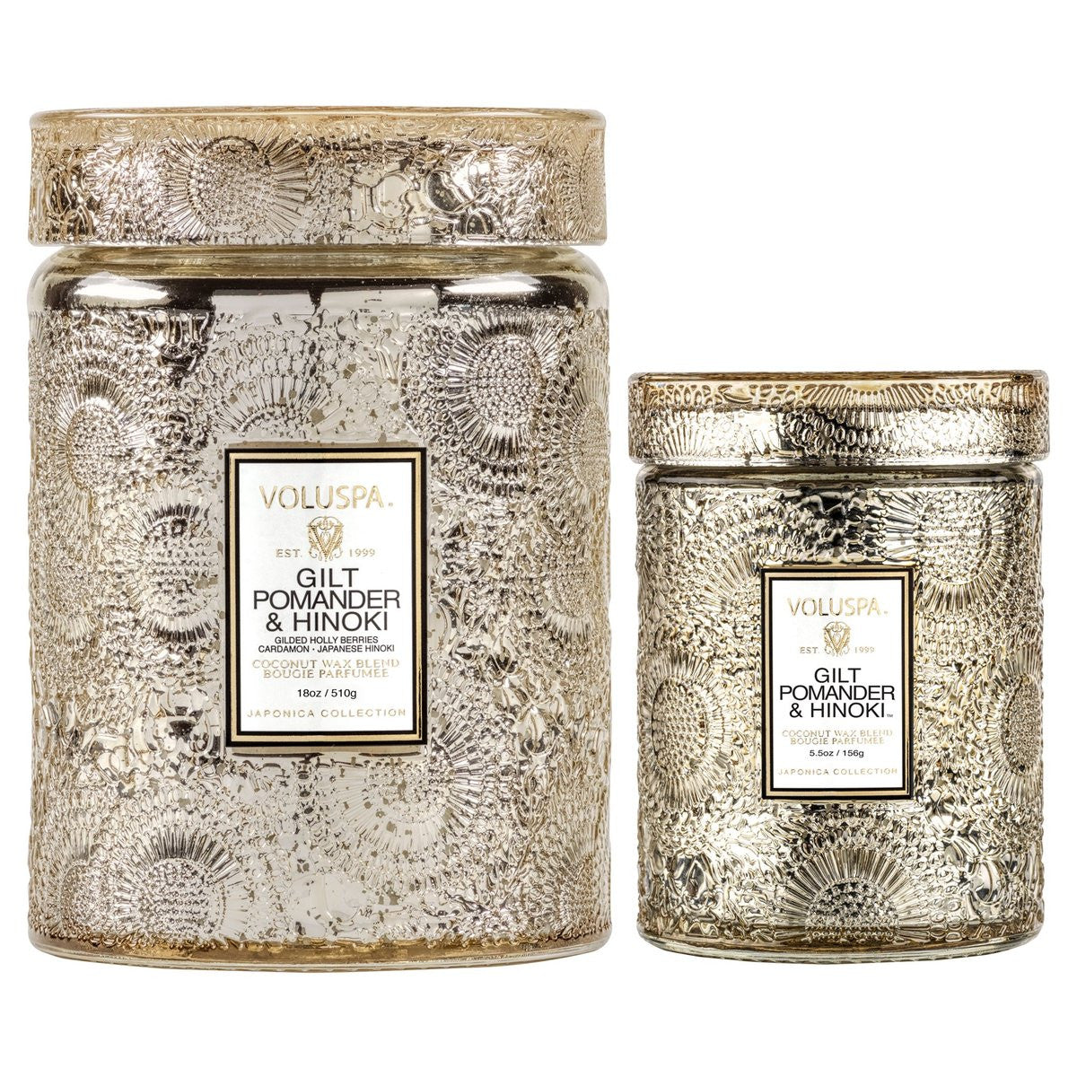 Voluspa - Gilt Pomander & Hinoki - Small Jar