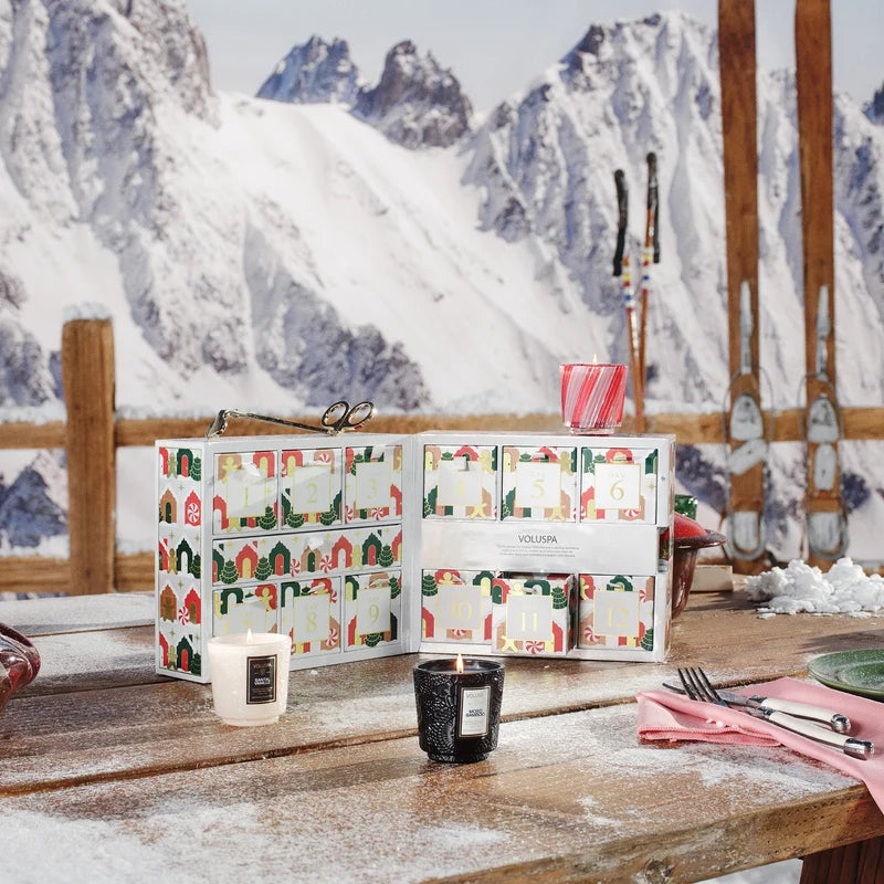 Voluspa - Alpin Advent Calendar - Petite Pedestal Candle Gift Set