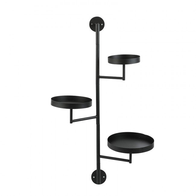 Wanddecoratie-rek-zwart-metaal