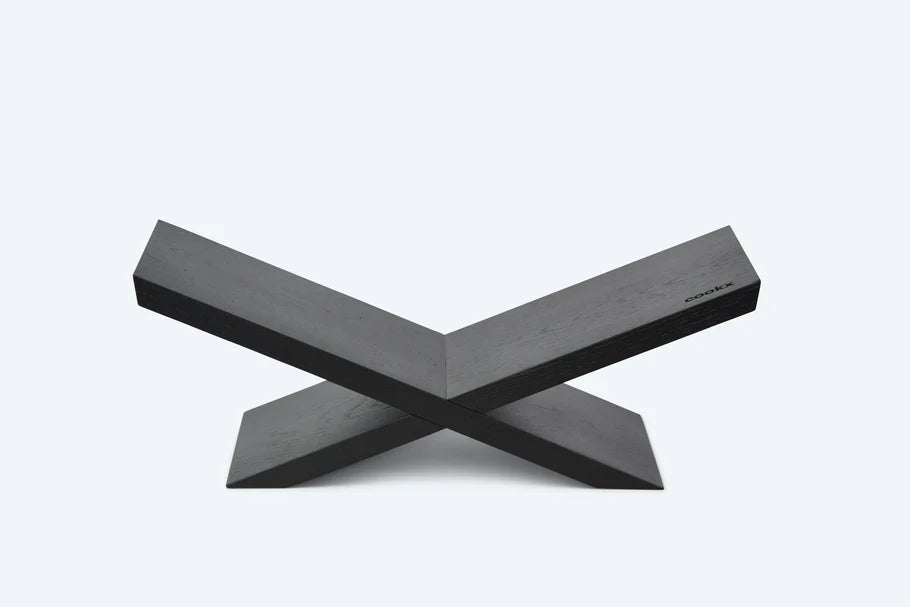 COOKX - Boekenstandaard - Liggend Model - Zwart Eikenhout