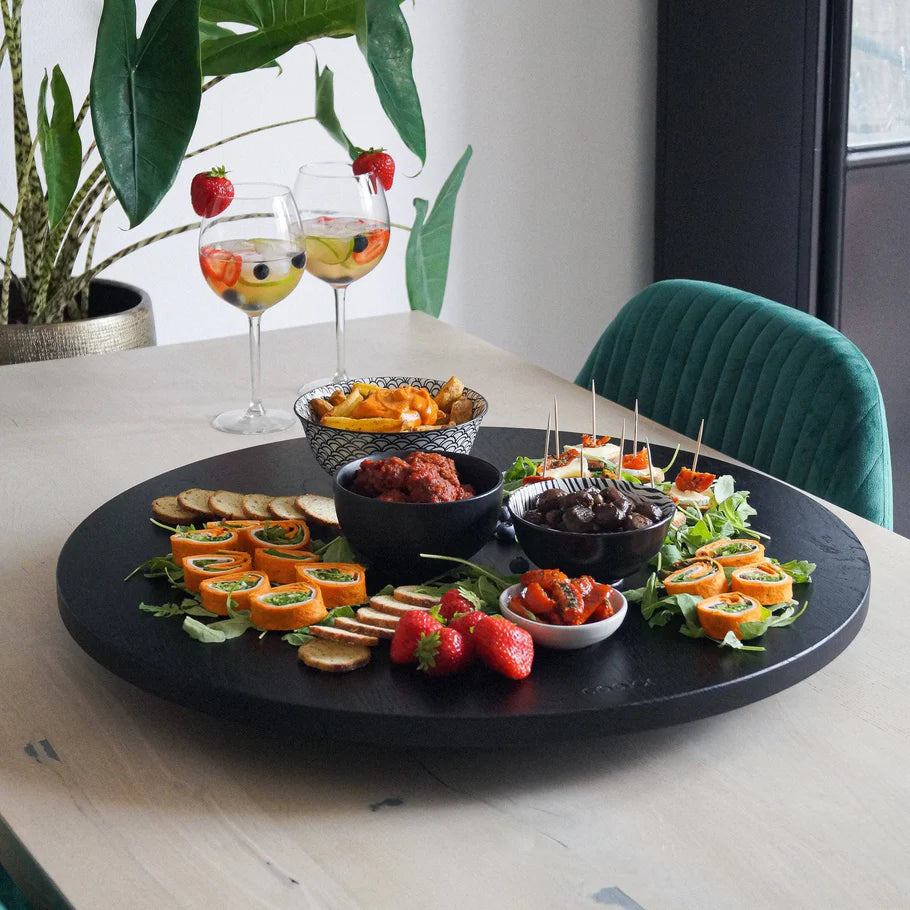 COOKX - Draaiplateau - Draaiende Borrelplank - 60 cm - Zwart