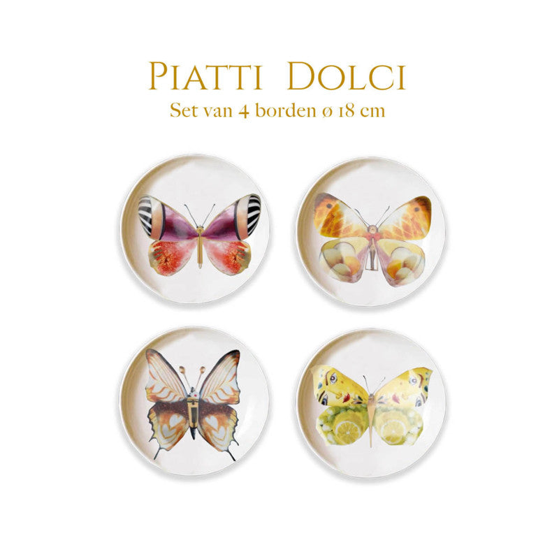 Bordy's - Farfalla - Dessert Borden - Set van 4