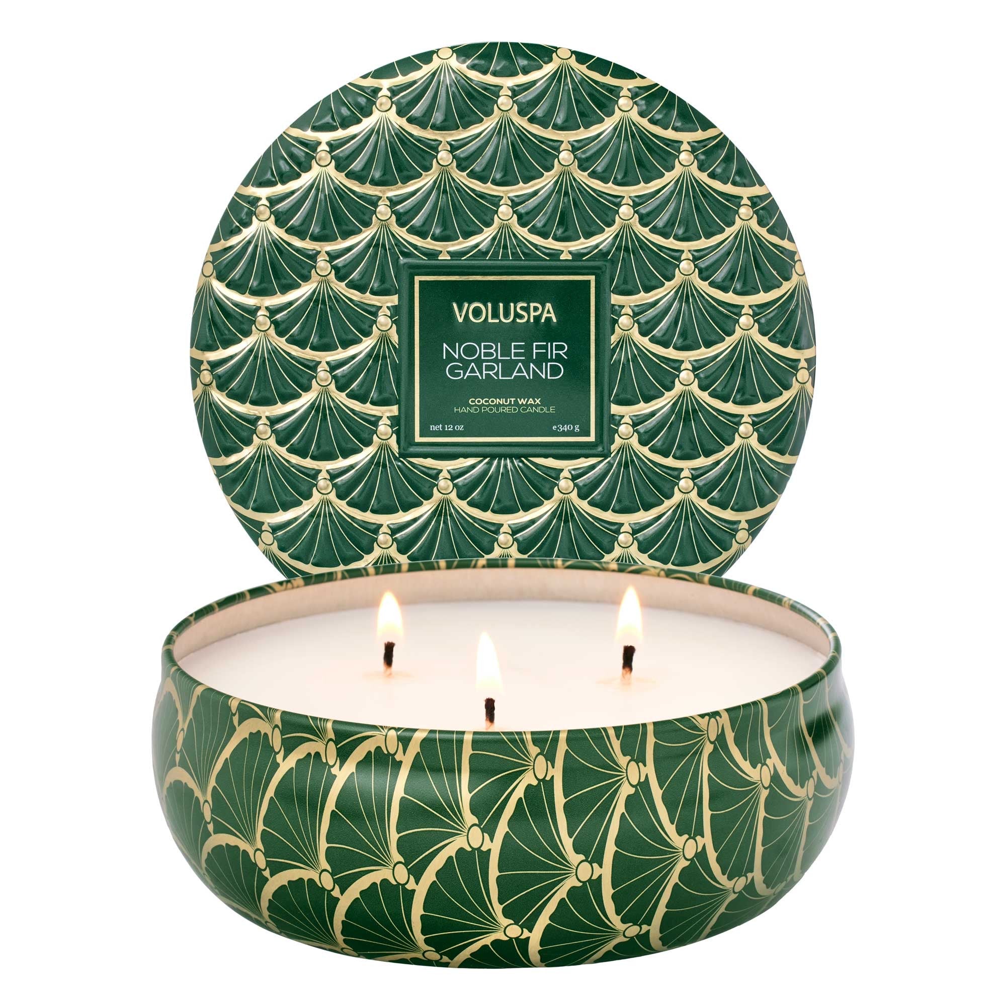 Voluspa - Noble Fir Girland - 3-Wick Tin Candle